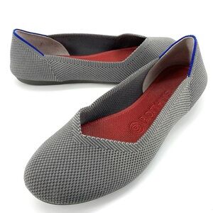 Rothy's The Flat Charcoal Gray Textile Slip On Ballet Classic Comfort size 8
